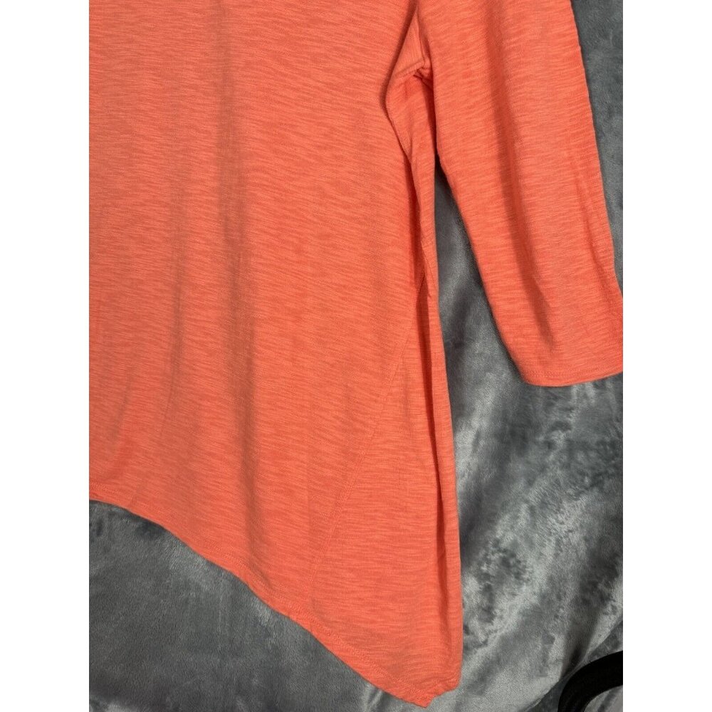 Chico’s The Ultimate Tee Women's Top Size 2 Large Orange 3/4 Sleeve - Picture 15 of 15